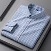New In Shirt 100%cotton Oxford Plaid Long Sleeve Shirts for Man Slim Fit Formal Plain Shirt Soft Striped Casual Elegant Clothes