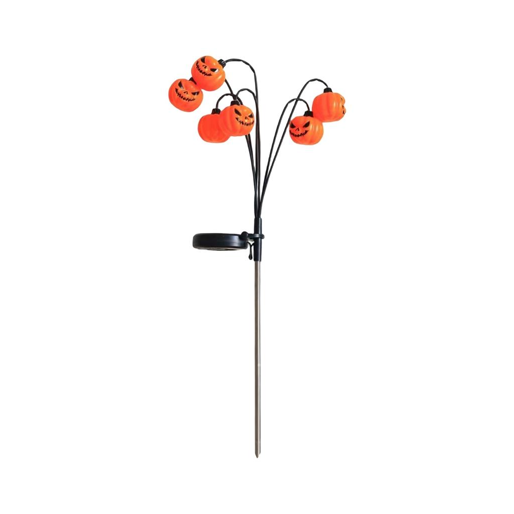 Solar Scary Pumpkin Light Stake - Outdoor Halloween Decor for Garden, , and House