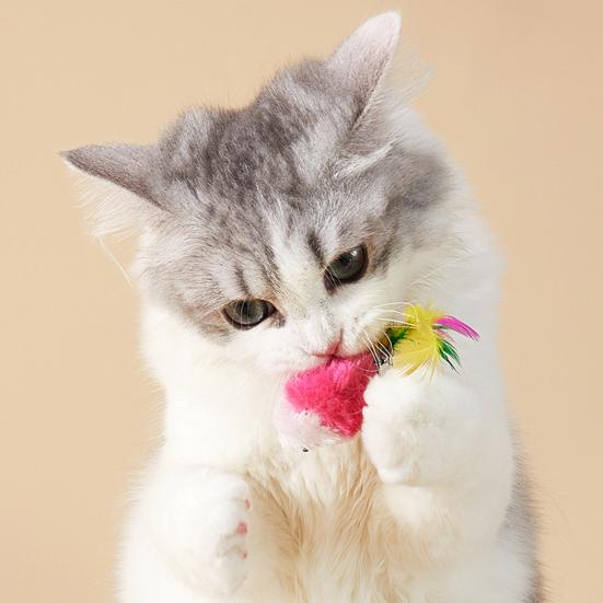 3/5/12Pcs Cat Mouse Toys Faux Fur Cat Mice Toy with Feather Tail
