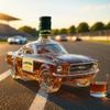 Vendita Calda Design Moderno Bottiglia di Whisky Automatica Bottiglia di Whisky Trasparente Polizia Motivo a Forma di Macchinina Sigillo Decanter in Vetro Vuoto