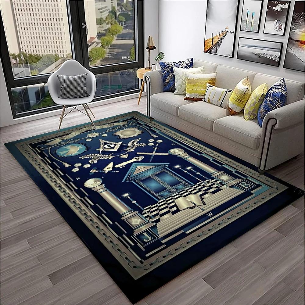 Freimaurer Freimaurerei Illuminaten Ring Teppich Teppich für Zuhause Wohnzimmer Schlafzimmer Sofa Fußmatte Dekor, Kinderbereich Teppich Rutschfeste Bodenmatte