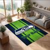 Alfombra de Terciopelo de Cristal Seattle Seahawks, Alfombrilla Antideslizante Personalizada con Texto de Nombre para Decoración del Hogar Regalo