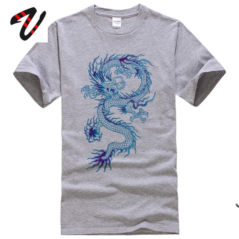 Klassisk Kinesisk Drake Kongfu Vuxen Toppar T-shirt Hög Kvalitet Höst Vinter Mode Helt Ny T-shirt Unisex Bomulls Huvtröja
