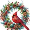 Cardinal DIY 5D Crystal Rhinestone Wreath Kits Diamond Art Painting Hanging Garland Ornament for Window Decoration