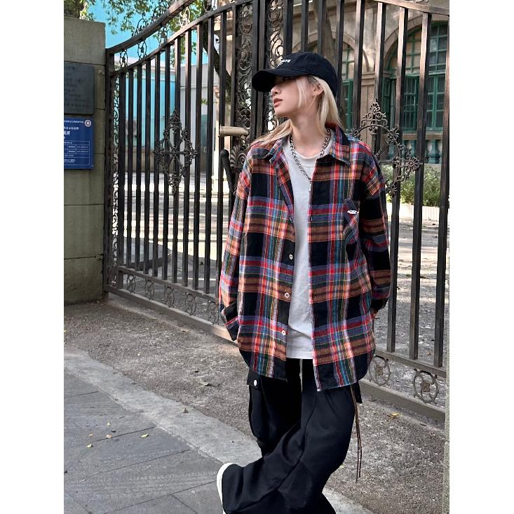 2024 Letter Long Sleeve Shirt Japanese Hong Kong Style Ins Loose Shirt Boys Summer Trendy Versatile Casual Coat