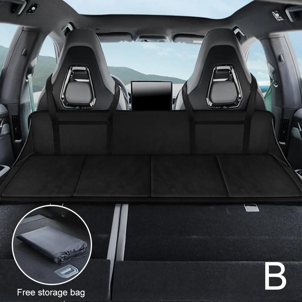 Car Camping Rear Seat Extension Board Flannel Mattress for Tesla MODEL Y 3 Folding Car Camping Travel Interior Accessories