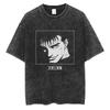 Washed Berserk Cotton Mens Vintage Japan Anime Oversize Shirts Streetwear Summer Short Sleeve TShirt Loose Cotton Tops