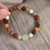 Natural Sandalwood Multi-Treasure Beaded Bracelet Ethnic Style Wristlet Proverb Bracelet Ancient Style Zen Rosary Gift
