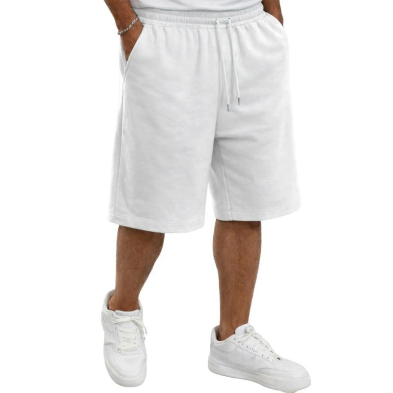 Pantalones Cortos Deportivos Casuales para Hombre de Color Sólido con Cintura con Cordón