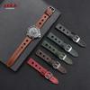 20mm 22mm Breathable Vintage Leather Watch Band for Omega Oil Wax Cowhide Straps Sport Bracelets Men's Brown Black Red Wristband