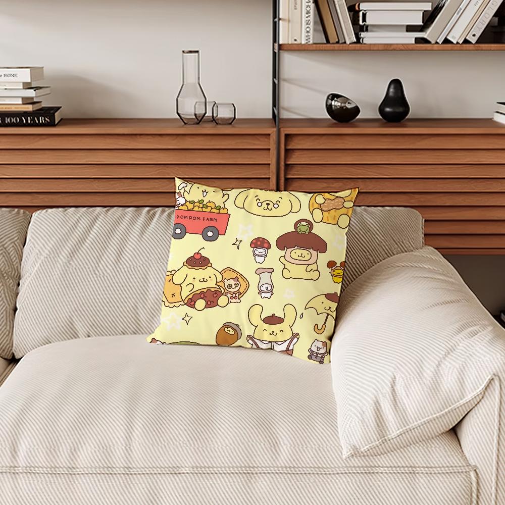 MINISO Cartoon P-Pompompurin-S Cute Pillow Case Sofa Living Room Bedroom Headboard Backrest Cushion Square Cushion Nap Time
