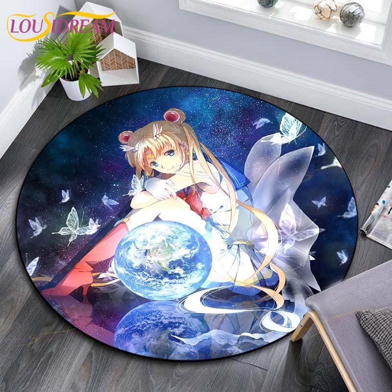 Sailor Moon Kilimai Anime Kilimas Madingi Minkšti Kilimai ir Takeliai Svetainei Neslystantys Kilimai Miegamajam Apvalus