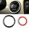 Pour BMW E90 E92 E93 Bouton de Démarrage Stop Moteur de Voiture Anneau de Garniture de Bouton Interrupteur Bouton Interrupteur Autocollants Fibre de Carbone Noir Accessoires Intérieurs