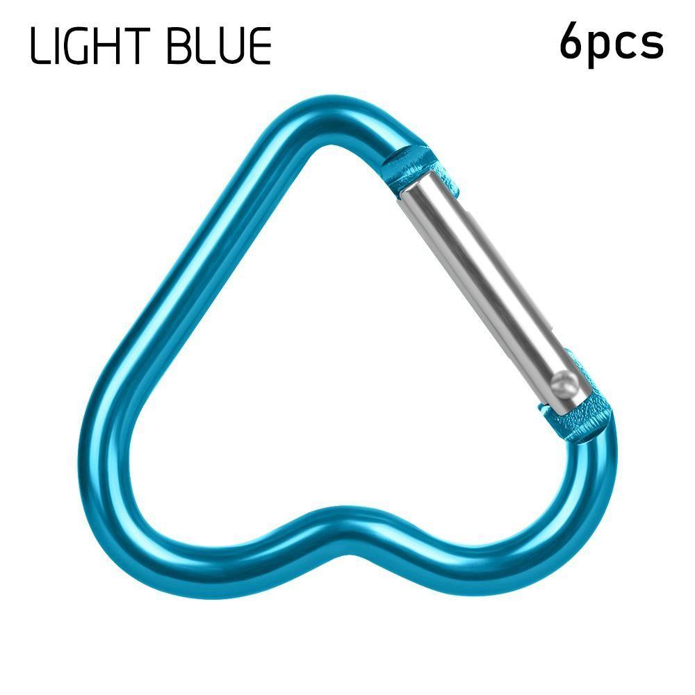 Accessories Water Bottle Hanging Keyring Hook Aluminum Carabiner Keychain Clip Heart-shaped Buckles