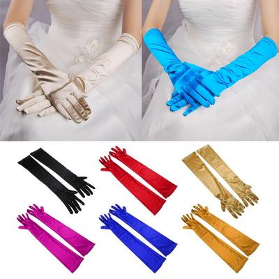 Classic Opera Bridal Wrist Stretch Satin Finger Long Gloves Wedding Gloves Prom Costume Accessories