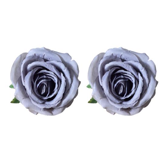 2 Pcs Realistic Artificial Rose Flower Heads Faux Silk No Stem Rose Heads for DIY Crafts Wedding Baby Shower Centerpiece