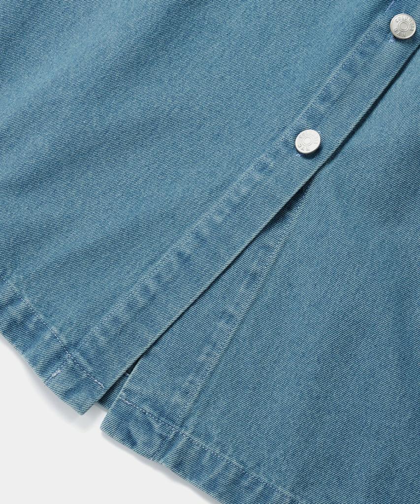 COLUMBIA UNIVERSITY Sl-Label Front Button Denim Skirt Light Denim