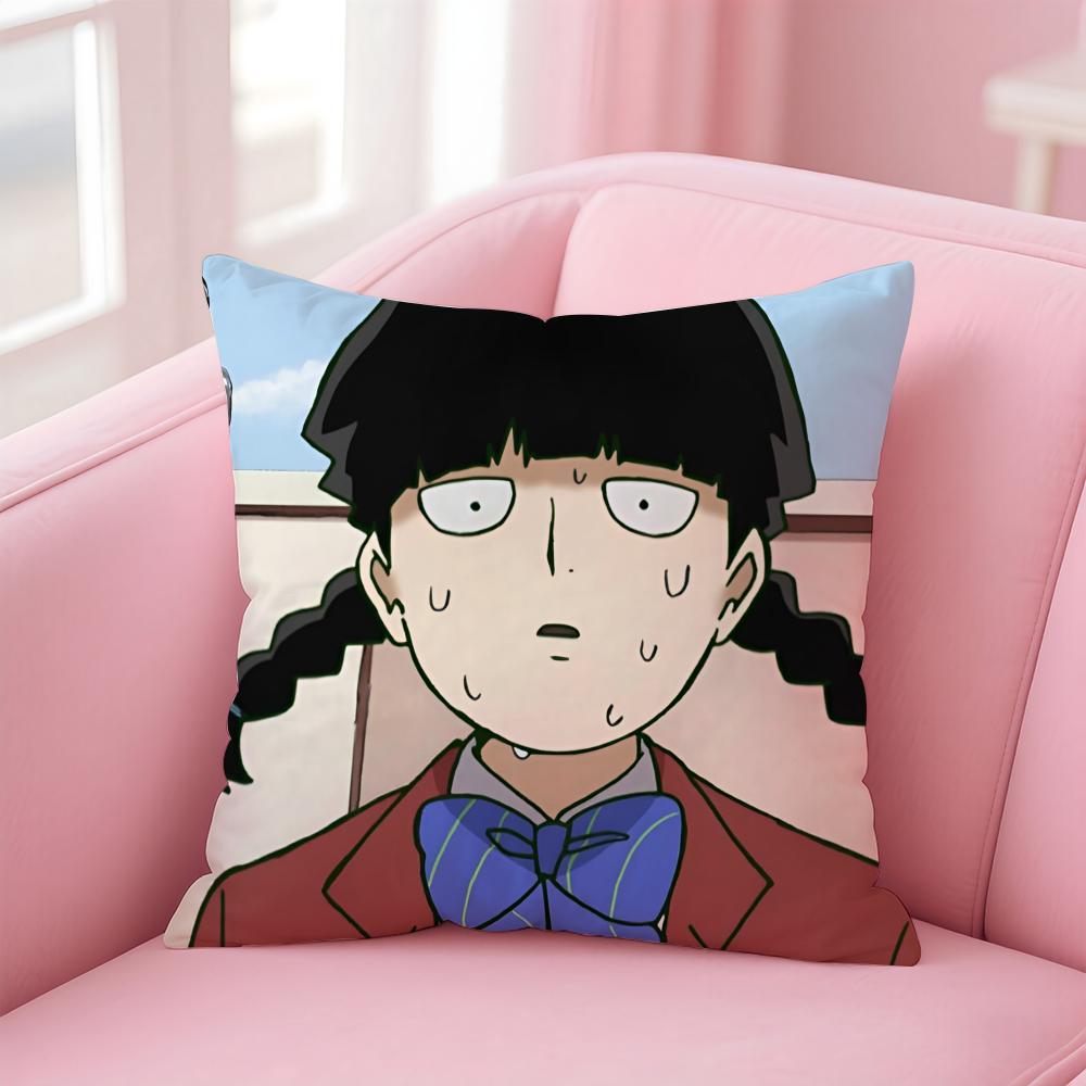 Mob Psycho  Cushion Cover Linen Minimalist Cover Soft Decor for Sofa Home Room