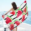 Painted Watermelon Series Digital-printed Polyester Superfine Fiber Double-sided Fleece Beach Vacation Bath Towel, Beach Towel
