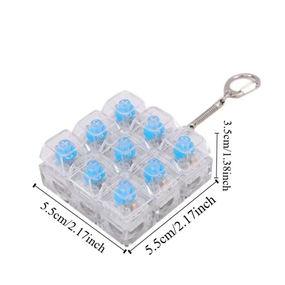 Clear Clicker LED Keyboard Key Toy Colorful Keycap Button Finger Clicker Toys Anti-Stress