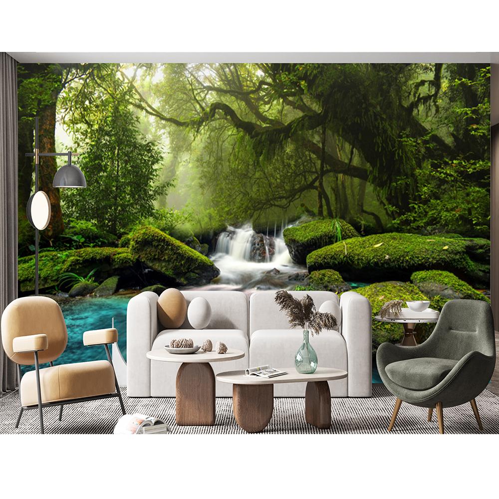 Forest Wallpaper Mural Stream Landscape Wall Mural 3d Photo Wallpaper For Kids Bedroom Living Room Home Decoration Poster