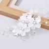 1Pc Headpiece Handwoven Bride Headwear Women White Flower Gift Hair Clip Crystal Jewelry Hair Accessories