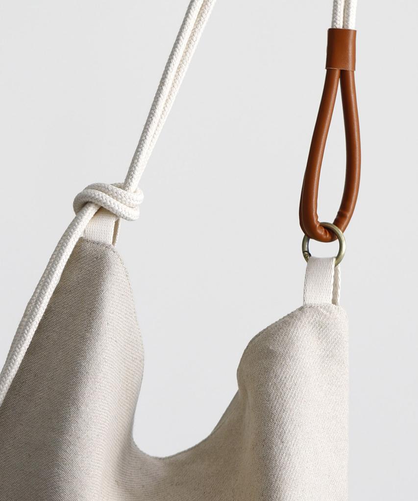 Green Stuff Loose Fit Rope Shopper Bag 57 Linen - Beige