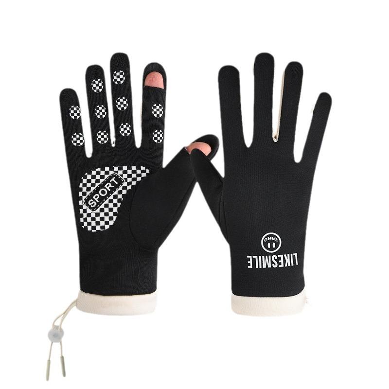 Winter Men and Women Gloves for Warmth and Velvet Touch Screen Outdoor Cycling Sports Finger Exposed Gloves Cyclist Proof of Cold and Waterproof