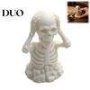 Modern PLA Statue 3D Printed Facepalm Skull Figurine, Luminous Green Skeleton Mini Creepy Room Accents for Gothic Home Decor, Halloween Desktop