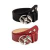 Vintage PU Belt for Women Star Buckle Belt 2000s Waistband Aesthetic Waist Belt for Teens Girl Jeans Shorts Dress Belt