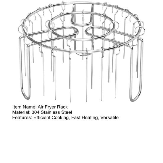 Stainless Steel Air Fryer Rack Vertical Rotisserie Skewer Stand Universal Air Fryer Grill Insert Air Fryer Accessories