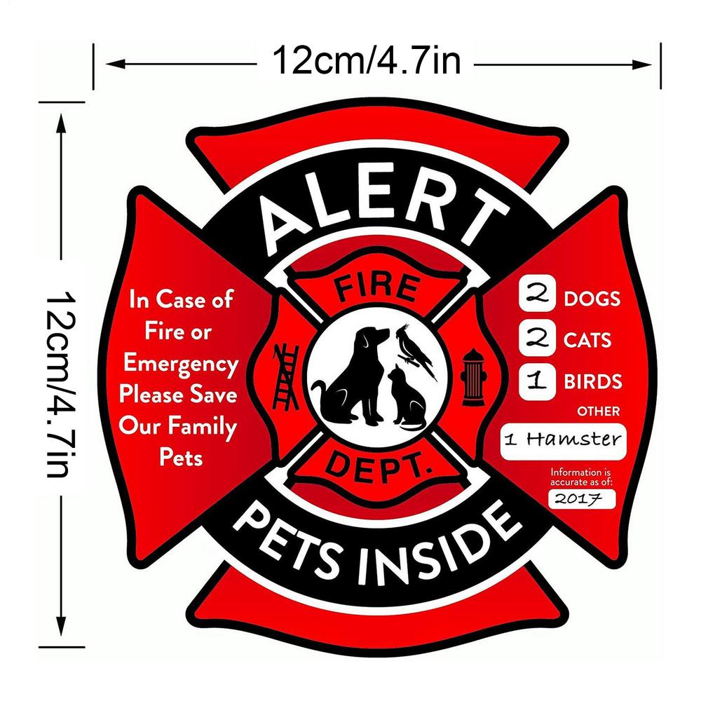 Pet Alert Safety Fire Rescue Sticker Save Pets Emergency Pet Inside Decal In Case Of Danger Pet In House Window Door Sign
