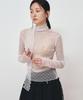 Nigaennikol Dot Mesh Scarf Top_Ivory