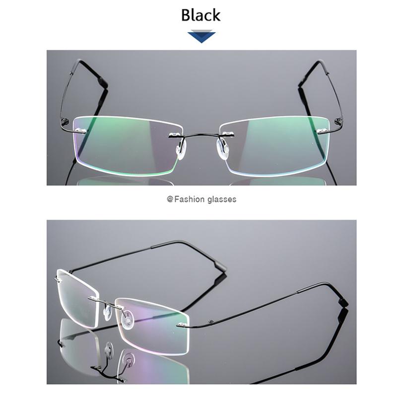 Lunettes Myopes Ultralégères Sans Monture -1.0 -1.5 -2.0 À -5.0 Sans Monture Super Légères en Acier Inoxydable Hypermétropes +1.0 +2.0 +4.0