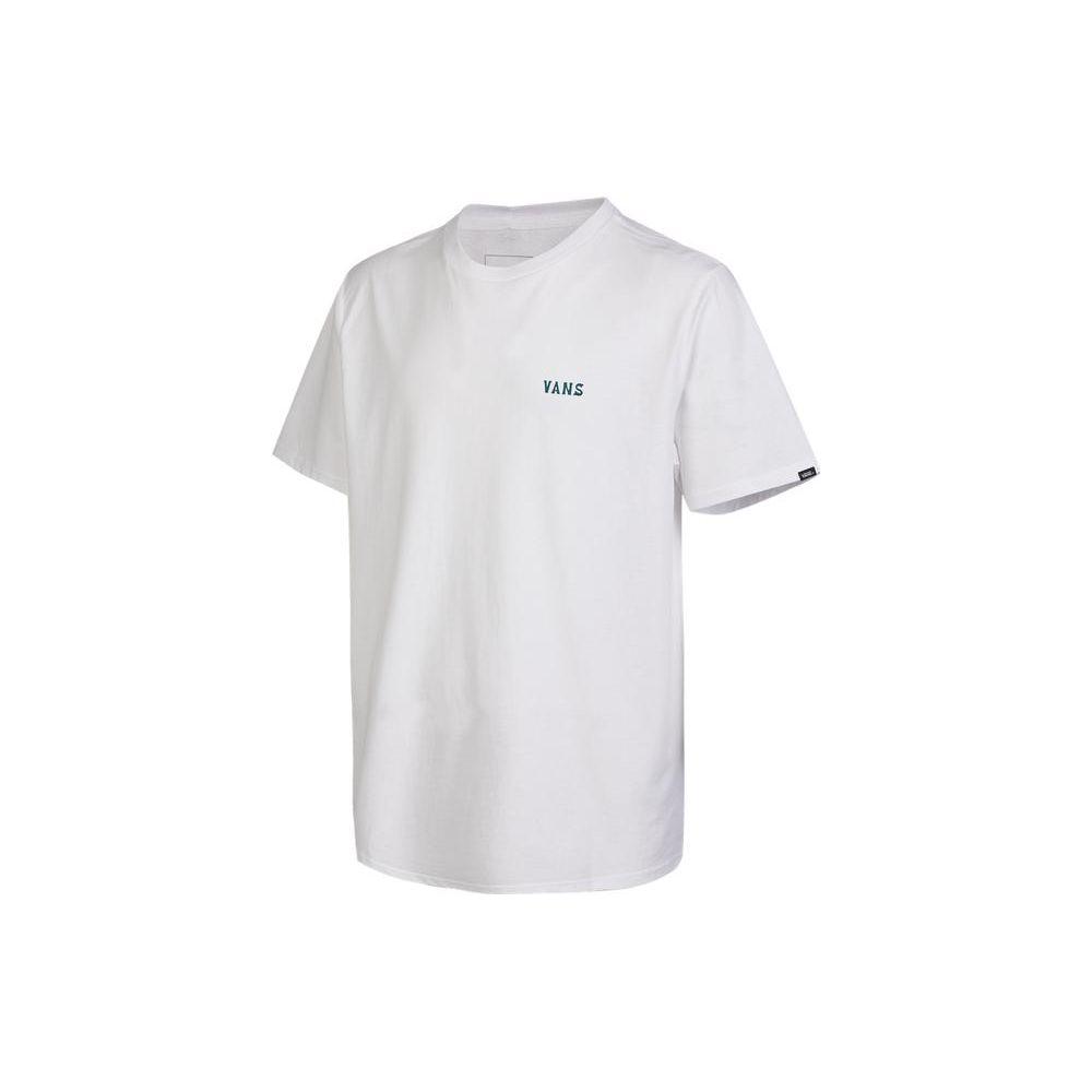 Vans Logo Print Breathable Training Sports Casual Solid Color Crew Neck Short Sleeve T-Shirt Men Tops White VN0A7TR6WHT