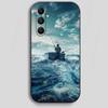 Bassboot Köderfischen Handyhülle Für Samsung Galaxy A13,21s,22,31,32,40,52,71,A91 Weiche Schwarze Hülle