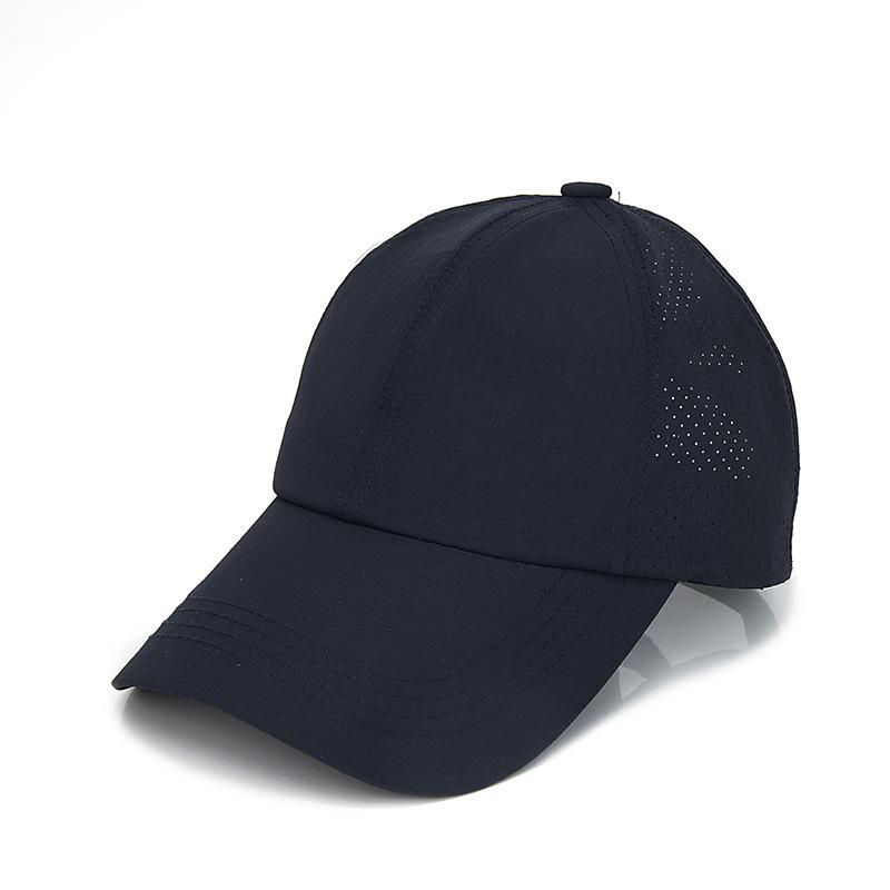 Casquette de baseball d'été solide pour femmes, chapeau de sport, de loisirs, à queue de cheval croisée, en maille, à séchage rapide, pare-soleil, chapeau haut-de-forme à moitié vide
