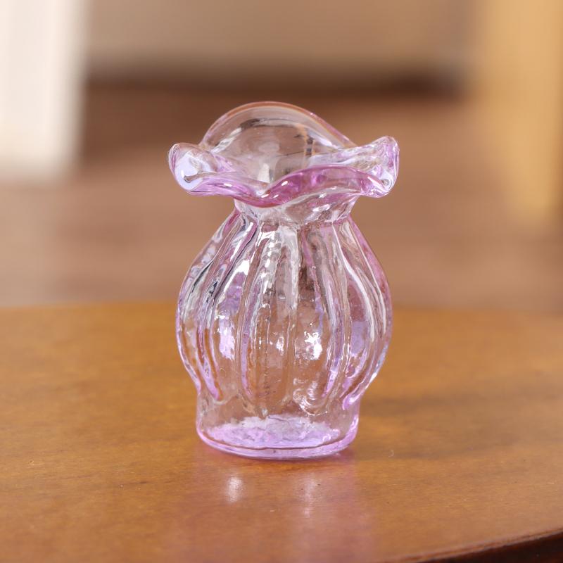 1:12 Maison de poupée Miniature Vase en Verre Transparent Bouteille en Verre Rangement Petit Pot Fiole Décor Jouet Accessoires DIY Ornement de Maison