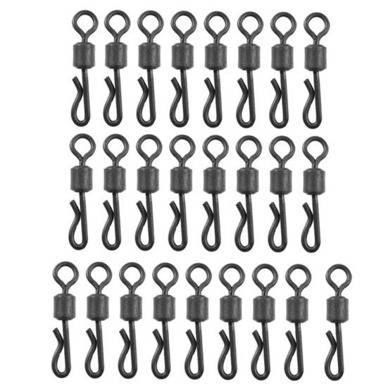 25Pcs 8# Durable Portable Q-shaped Quick Change Swivels Tackles for Carp Fishing