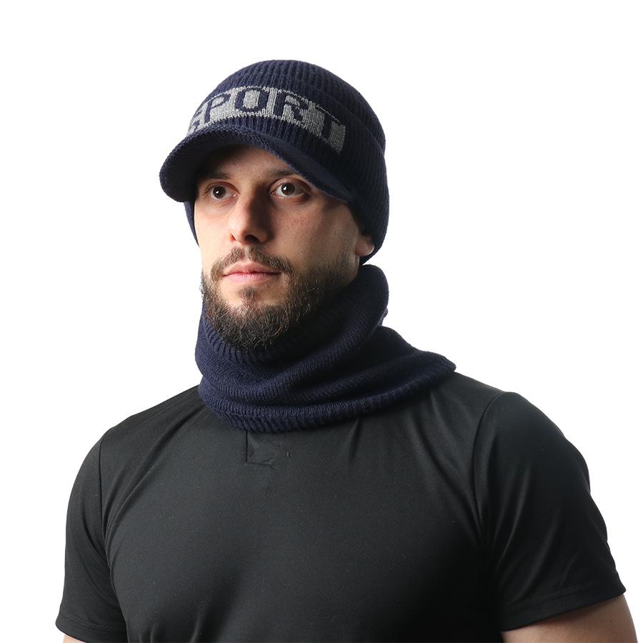 Winter Wool Velvet Thickened Warm Neck Cover Washed Soft Solid Color Plain Weave Wool Knitted Scarf Versatile for Men and Women
