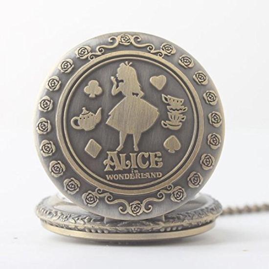 Alice In Wonderland Pocket Watch Ladies Pocket Watch Antique Alice Pendant Nurse Watch [koneko]