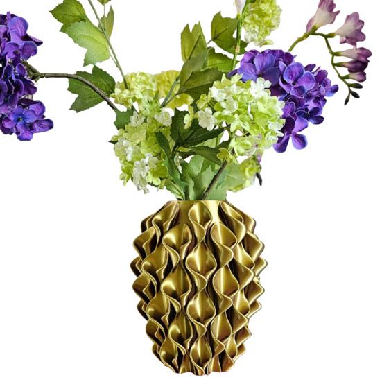 3D Printed Wavy Vase Modern Boho Vase Table Centerpiece Vase for Dried Artificial Flowers Home Room Wedding