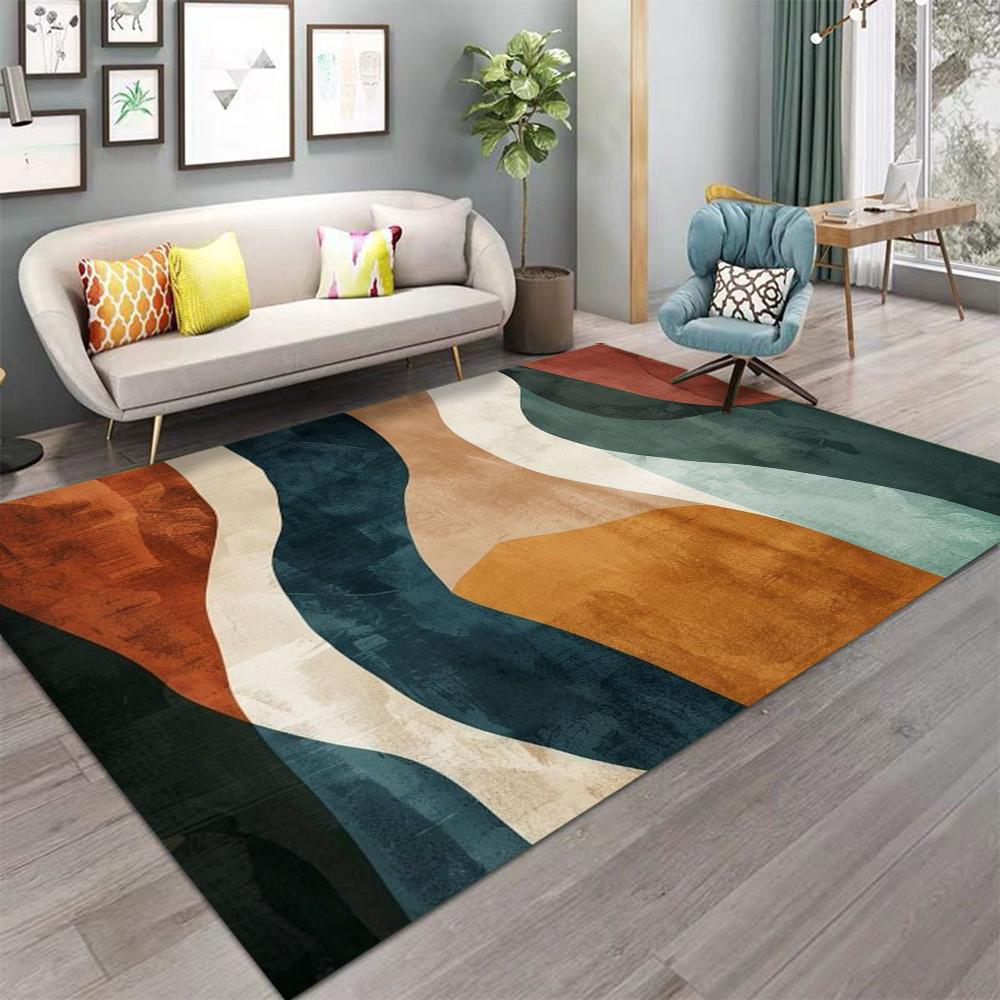Tapis de Zone à Motif Géométrique Abstrait Moderne Tapis pour Enfants pour Filles Maison Salon Enfant Tapis Chambre Canapé Paillasson Tapis de Sol