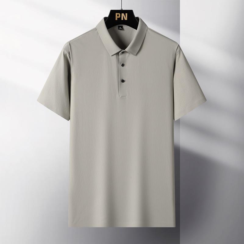 Polo Shirt Men's Summer Men's T-shirt Men's Ice Silk Seamless Business Casual Short Sleeved