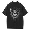 Baggy T Shirt Skull Mysterious Creature Graphic Tees Dropped Shoulders Vintage Unisex Tops Oversize T Shirts