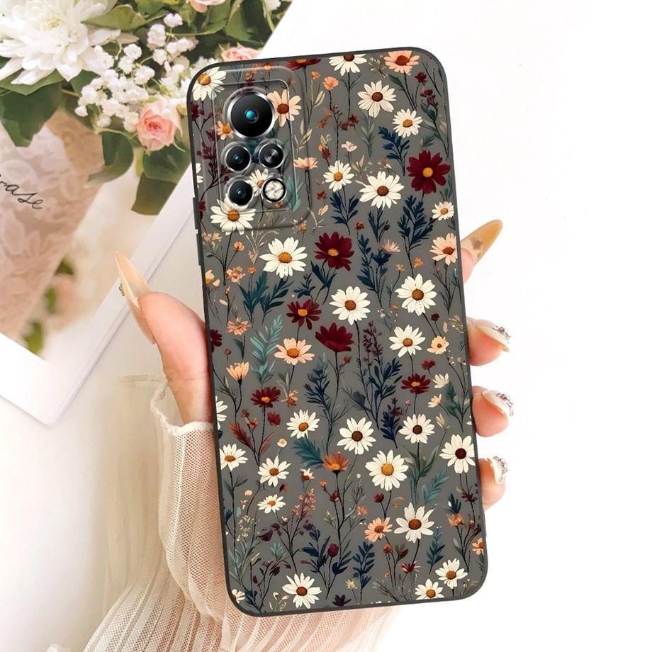 Fashion Painting Phone Case For Infinix Note 11 11s 11 Pro X697 X663 X698 Funda Soft Matte Silicone Bow Pattern Cartoon Cat Capa