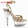 Mclubgirl Women's Sandals High Heels Thin Heels Nightclub Models Catwalk Dancing Shoes 15cm Heel 5cm Platform YKC