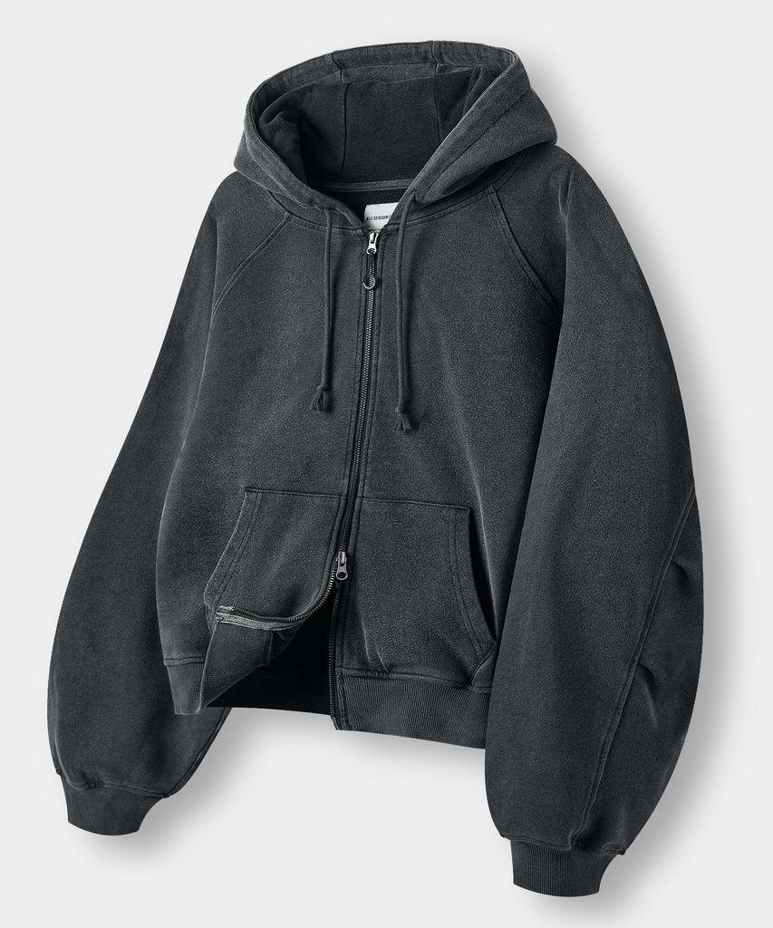 Dimitri Black Asi Four Seasons Essentials Zip-Up Hoodie_Crop Pigment Charcoal