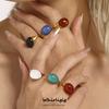 Blickfang Harz Edelstahlringe Für Damen Vergoldet Vintage Damenfinger Verstellbarer Ring Luxusschmuck Geschenk