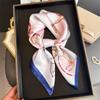 European American 70cm Small Square Imitation Silk Scarf - Printed Versatile Headscarf/Neck Protector